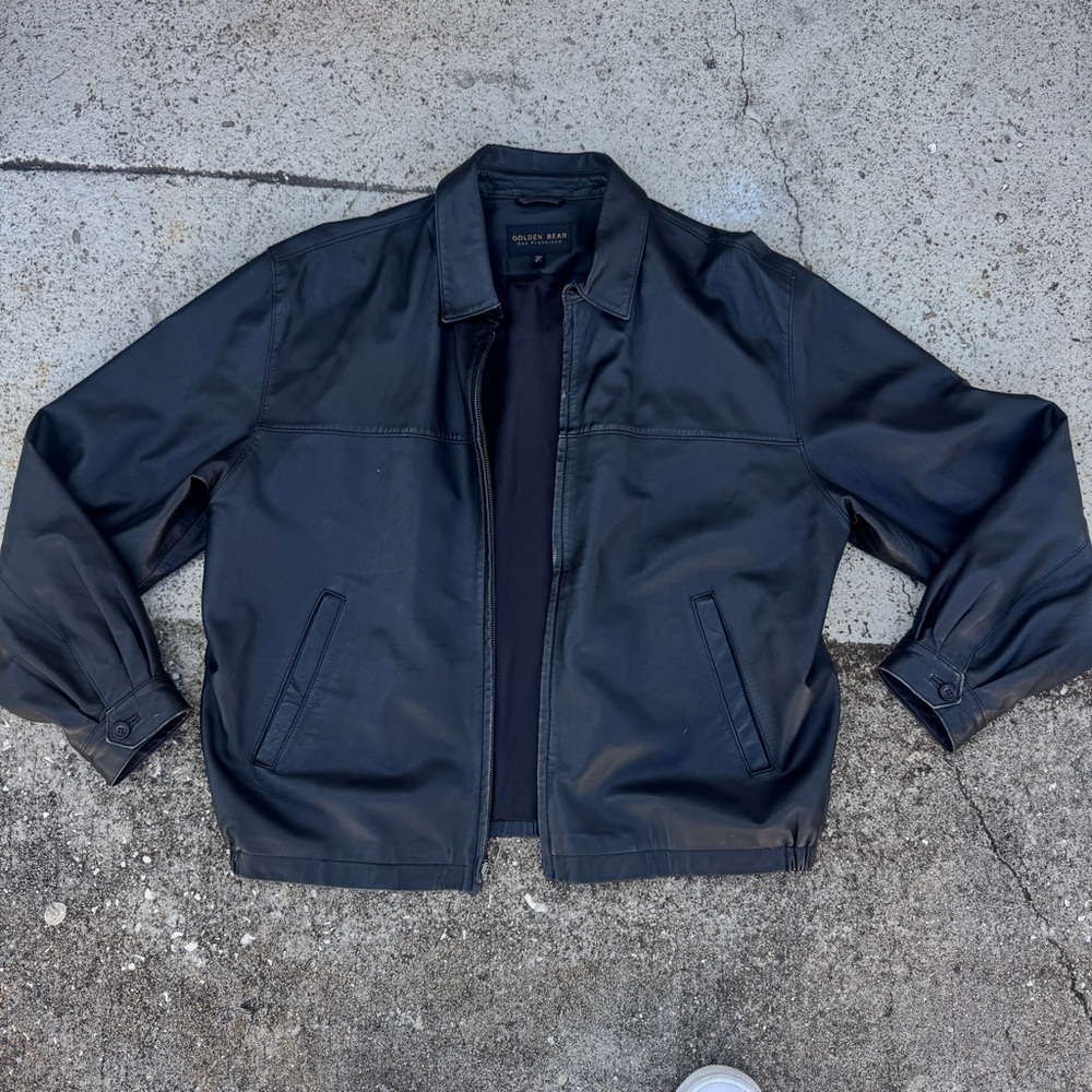 Golden Bear SF light genuine zip up butter soft leather jacket L
